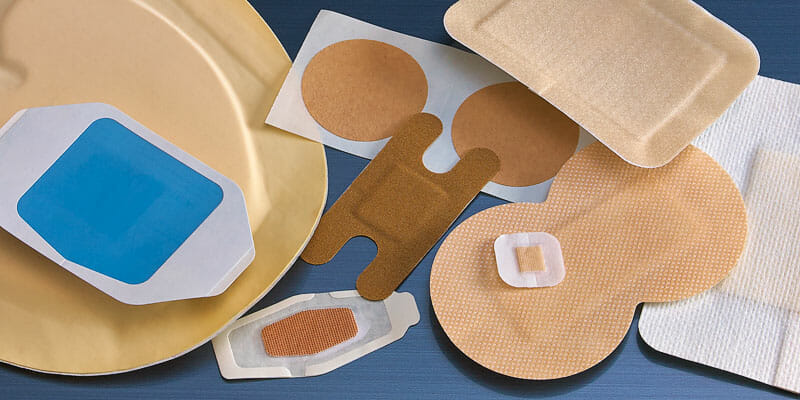 Examples of woundcare products made by web converting